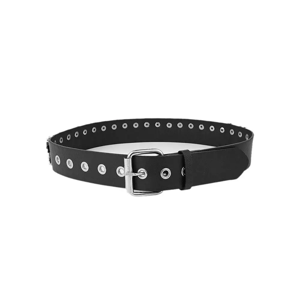 Men's Black Bullet Belt with Buckle & Rivets - Image 5