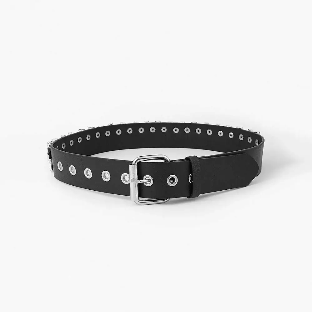 Men's Black Bullet Belt with Buckle & Rivets β feature 9