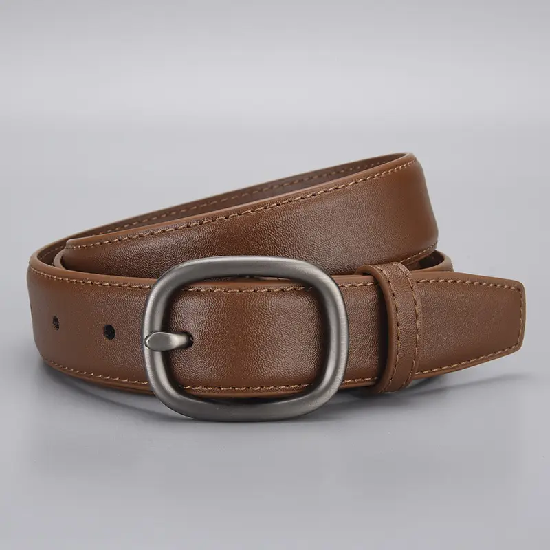 New Genuine Leather Cowhide Belt with Golden Buckle - Image 10