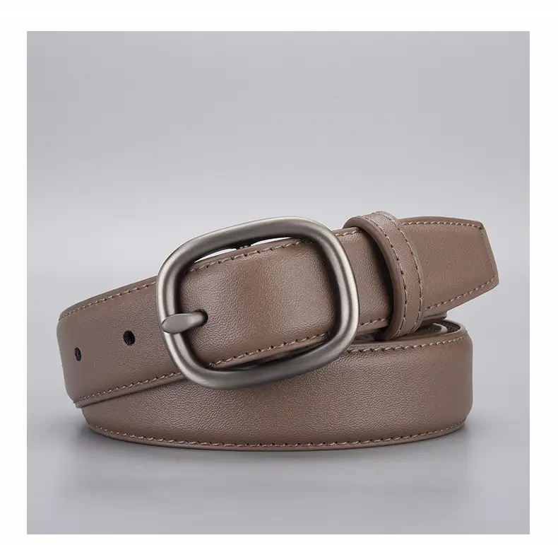 New Genuine Leather Cowhide Belt with Golden Buckle — feature 24