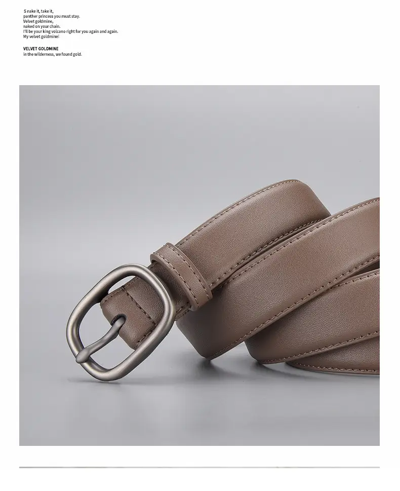 New Genuine Leather Cowhide Belt with Golden Buckle — feature 25