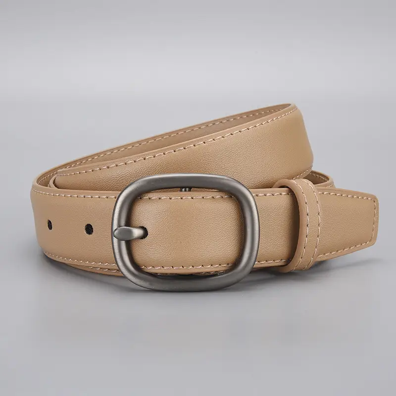 New Genuine Leather Cowhide Belt with Golden Buckle - Image 7