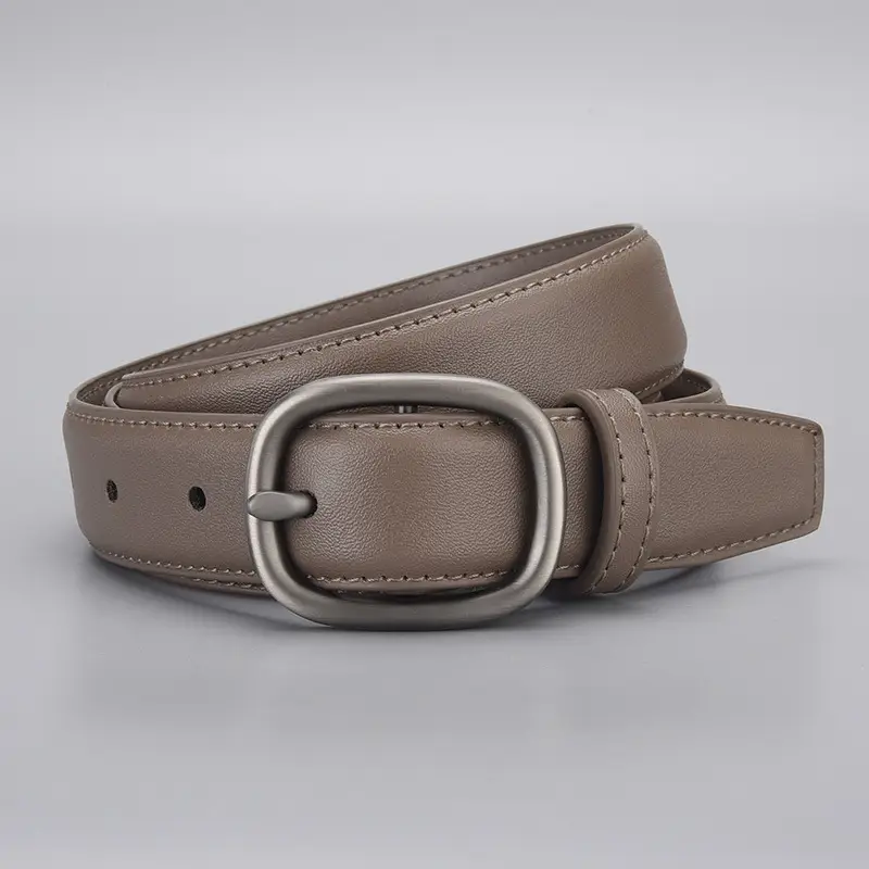 New Genuine Leather Cowhide Belt with Golden Buckle - Image 8