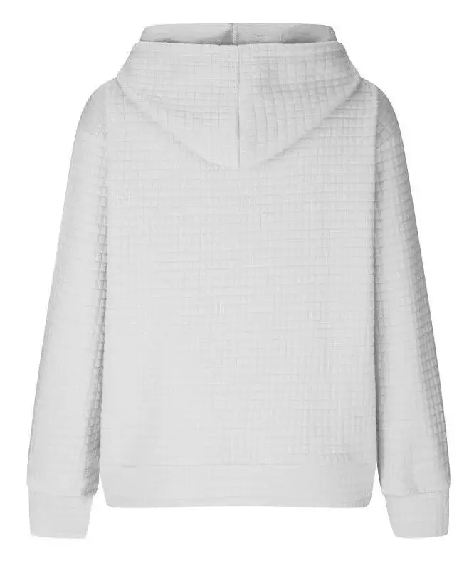 Women Waffle Hoodie Maroon Long Sleeve Winter Coat — feature 7