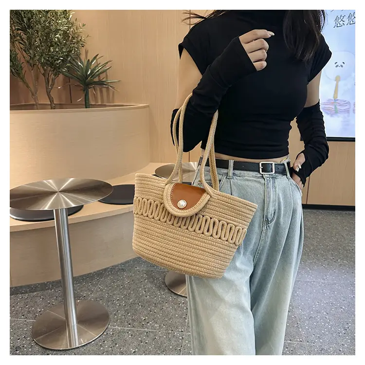 Trendy Minimalist Handheld Basket Bag for Women — feature 13