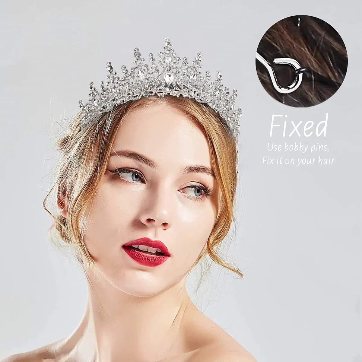 Gold Crystal Bridal Crown Hair Accessory for Weddings & Parties - Image 22