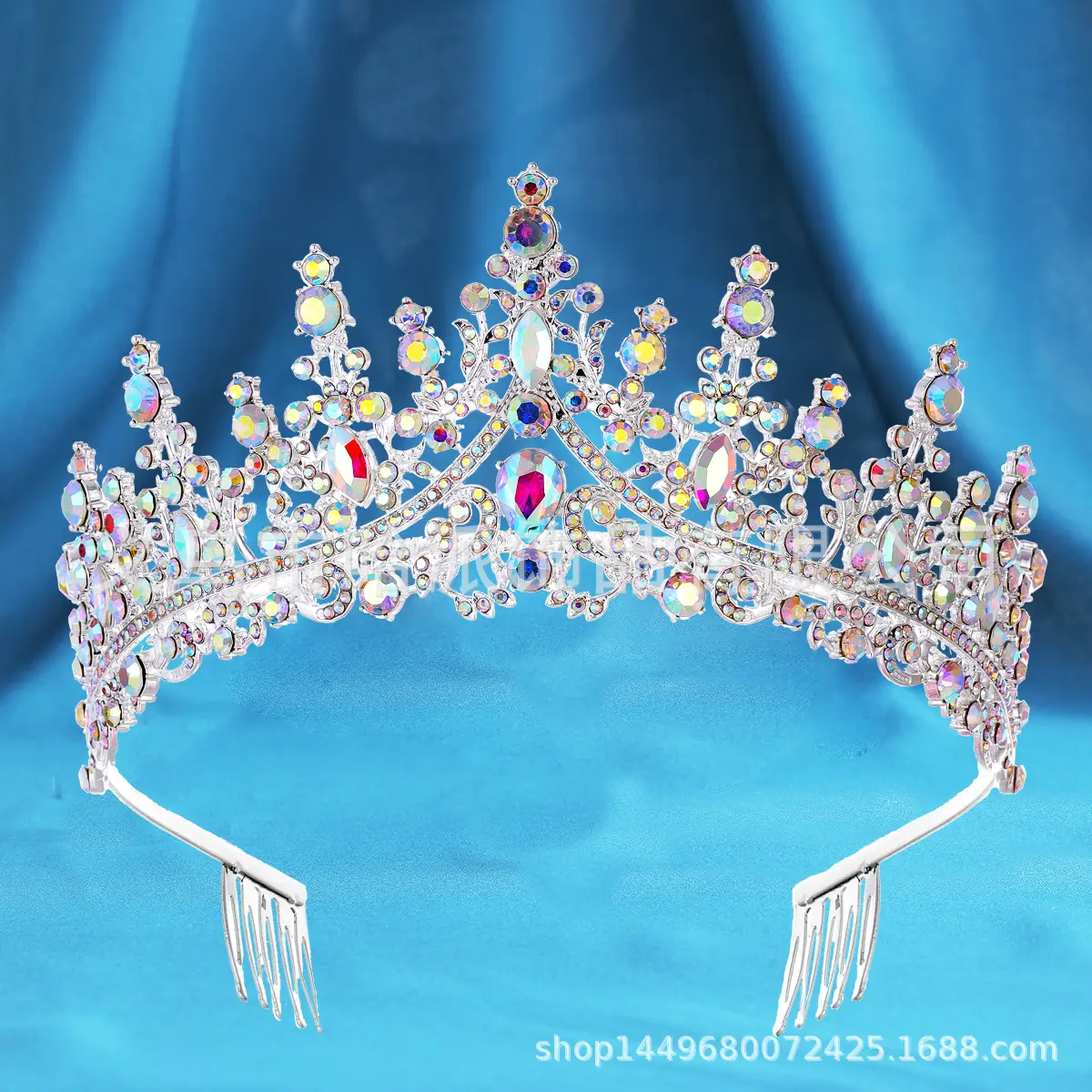 Gold Crystal Bridal Crown Hair Accessory for Weddings & Parties — feature 5