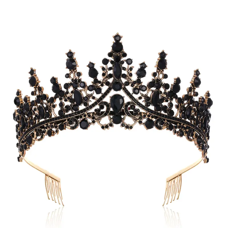Gold Crystal Bridal Crown Hair Accessory for Weddings & Parties - Image 11