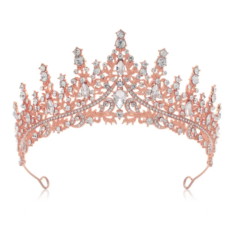 Gold Crystal Bridal Crown Hair Accessory for Weddings & Parties - Image 16