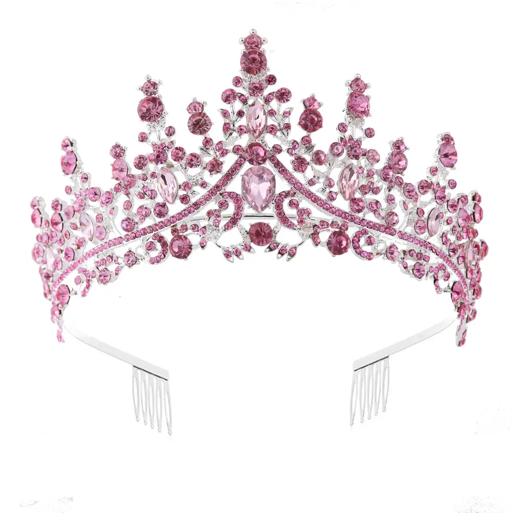 Gold Crystal Bridal Crown Hair Accessory for Weddings & Parties - Image 4