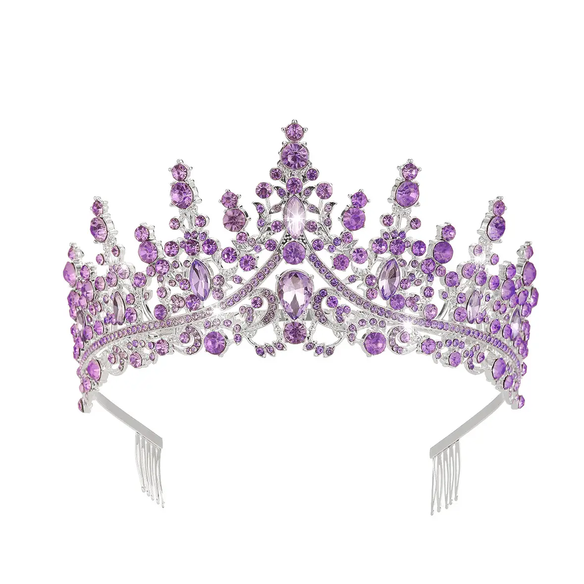 Gold Crystal Bridal Crown Hair Accessory for Weddings & Parties - Image 5