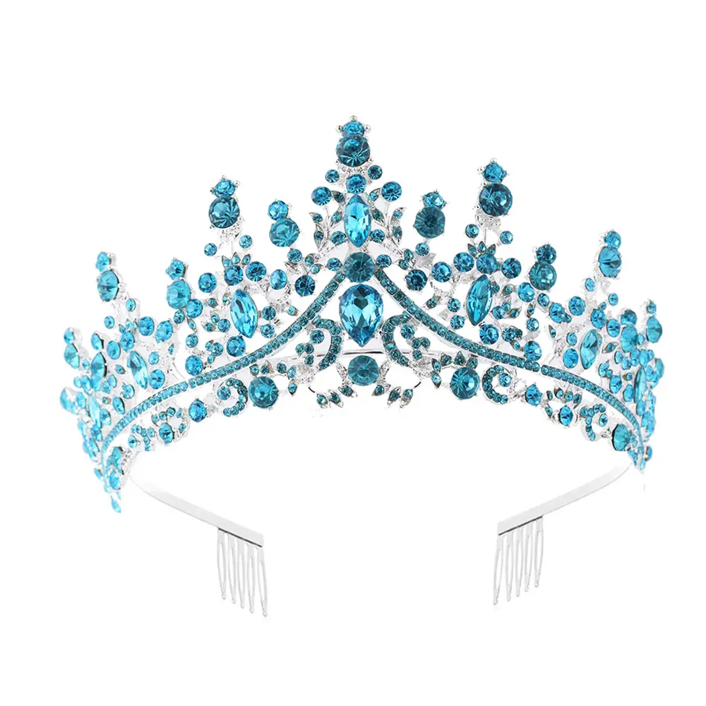 Gold Crystal Bridal Crown Hair Accessory for Weddings & Parties - Image 6
