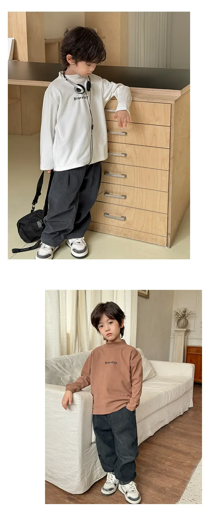 2025 Boys Thermal Base Layer Shirt Korean Style Long Sleeve — feature 11