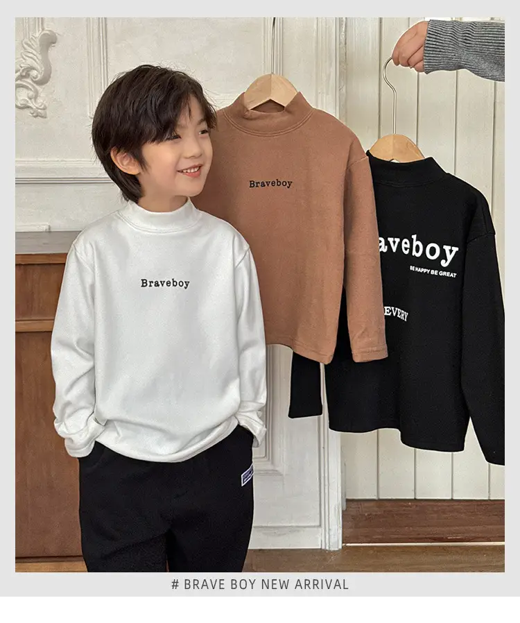 2025 Boys Thermal Base Layer Shirt Korean Style Long Sleeve — feature 2