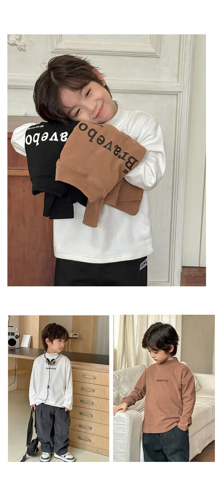 2025 Boys Thermal Base Layer Shirt Korean Style Long Sleeve — feature 8
