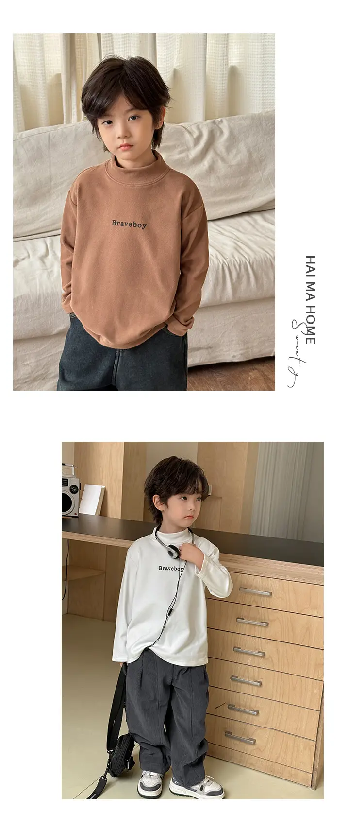 2025 Boys Thermal Base Layer Shirt Korean Style Long Sleeve — feature 9