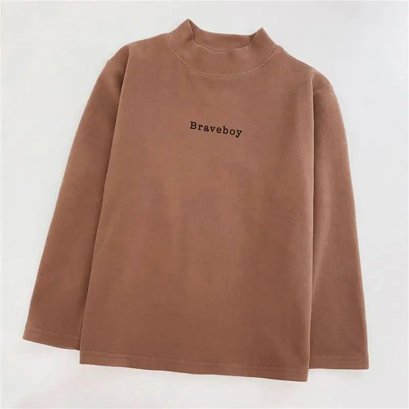 2025 Boys Thermal Base Layer Shirt Korean Style Long Sleeve