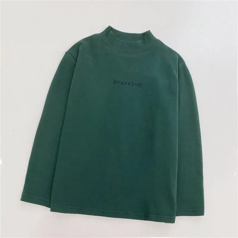 2025 Boys Thermal Base Layer Shirt Korean Style Long Sleeve