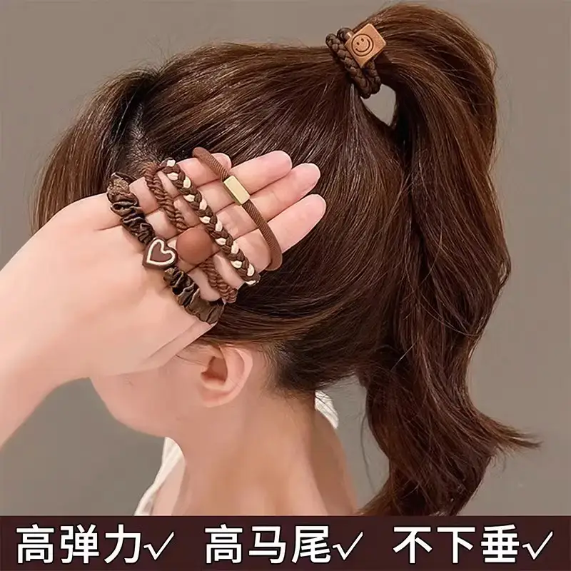 Black Heart Elastic Hair Ties for Women - Image 23
