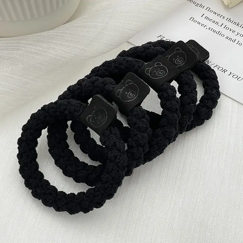 Black Heart Elastic Hair Ties for Women - Image 13