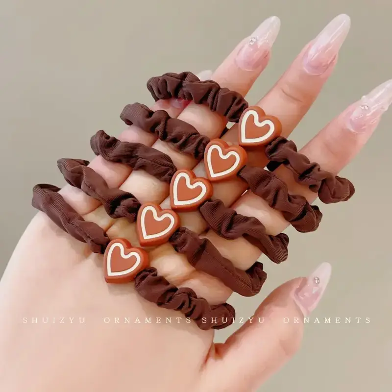 Black Heart Elastic Hair Ties for Women - Image 15