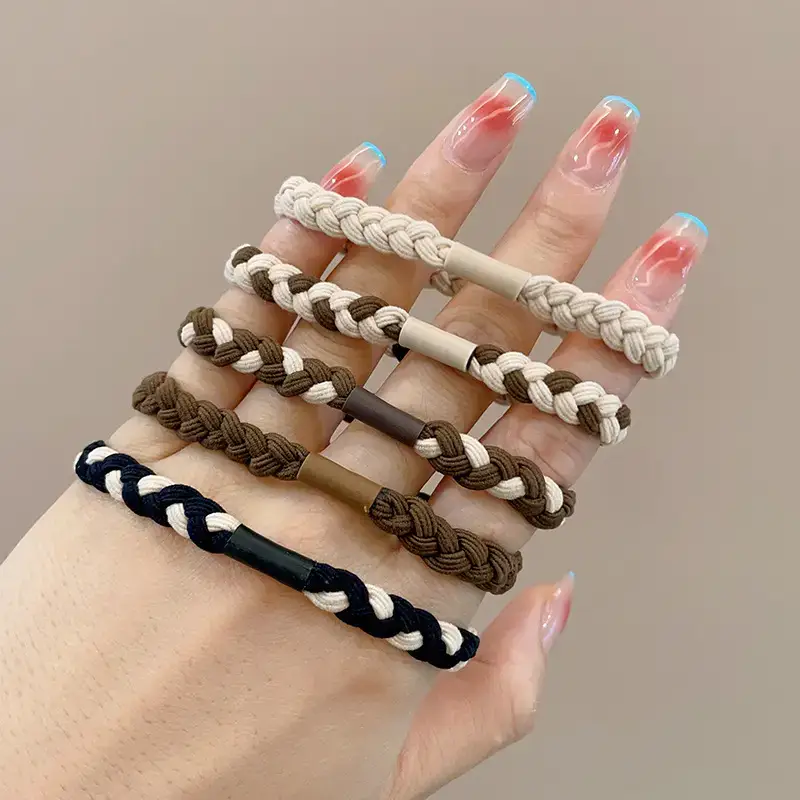 Black Heart Elastic Hair Ties for Women - Image 2