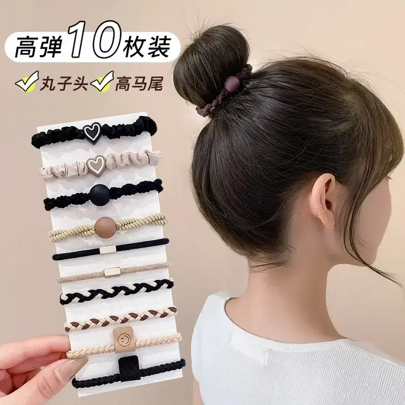 Black Heart Elastic Hair Ties for Women - Image 7