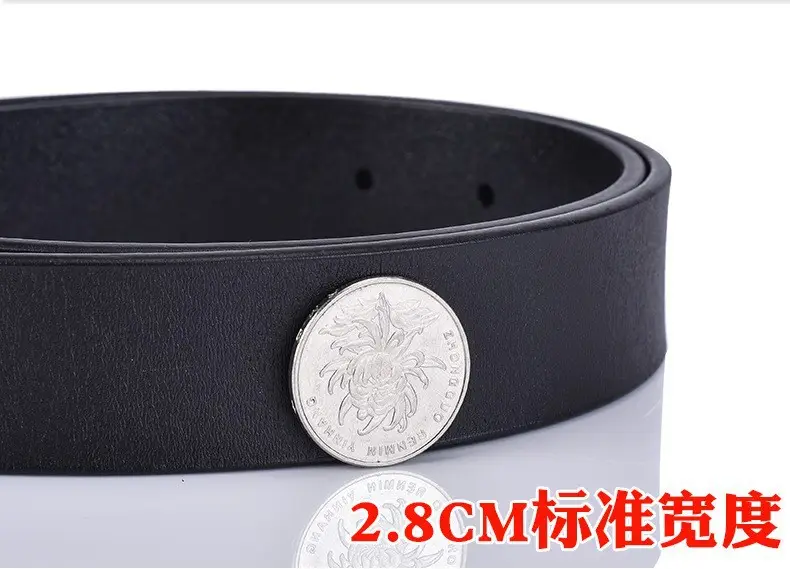 Women Genuine Leather Belt with Pin Buckle Brown — feature 8