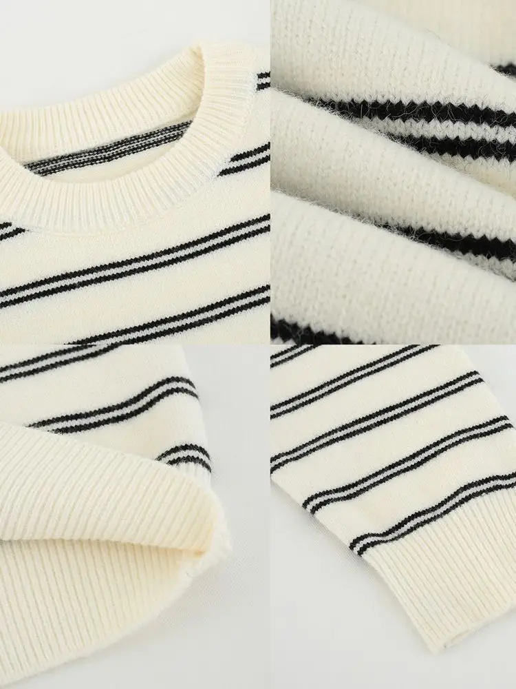 Korean Style Striped Crewneck Sweater for Boys - Image 7