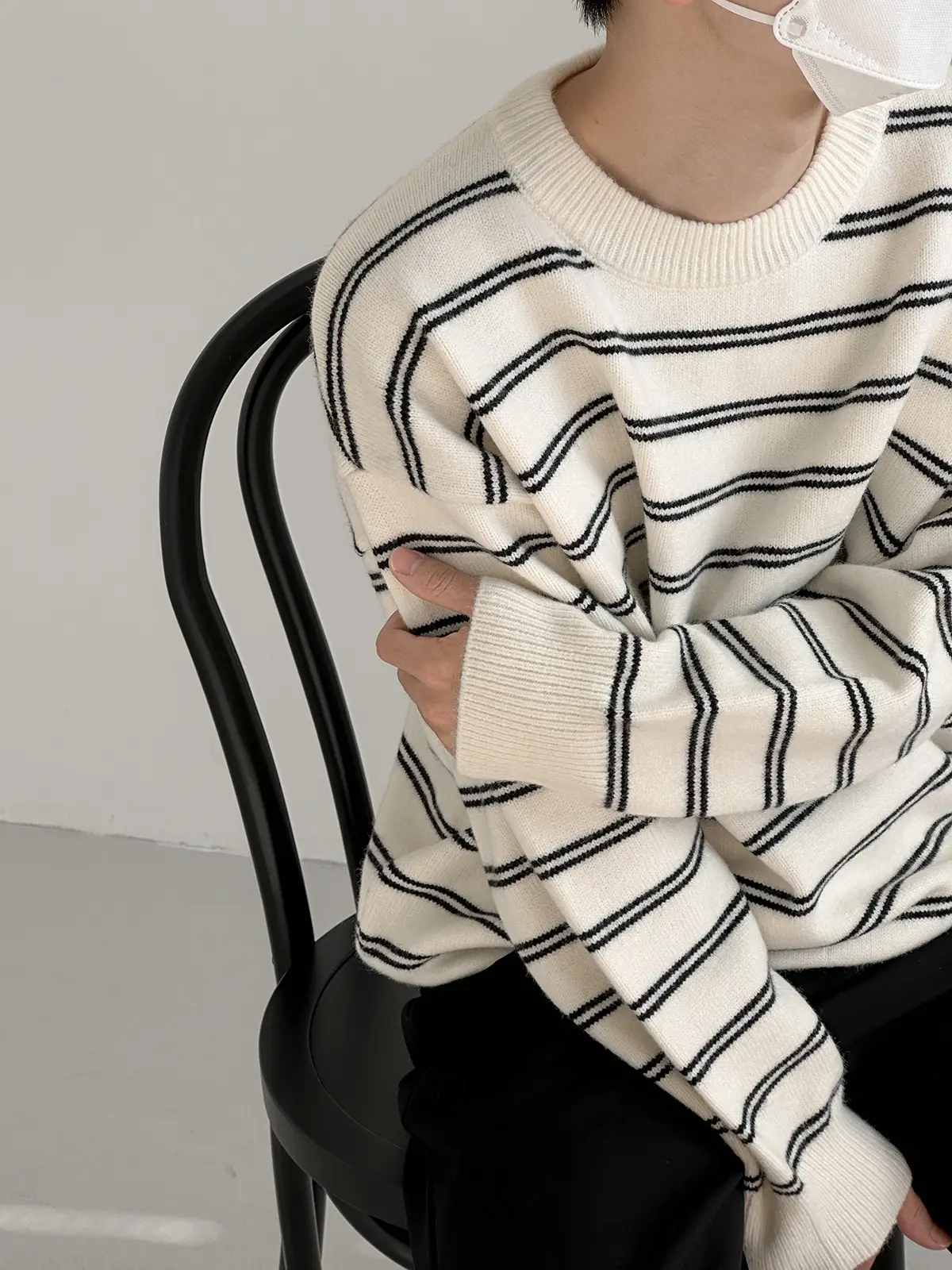 Korean Style Striped Crewneck Sweater for Boys — feature 11