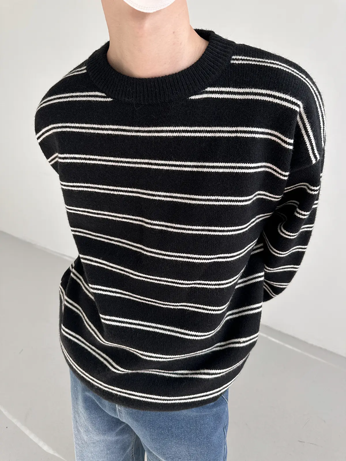 Korean Style Striped Crewneck Sweater for Boys — feature 3
