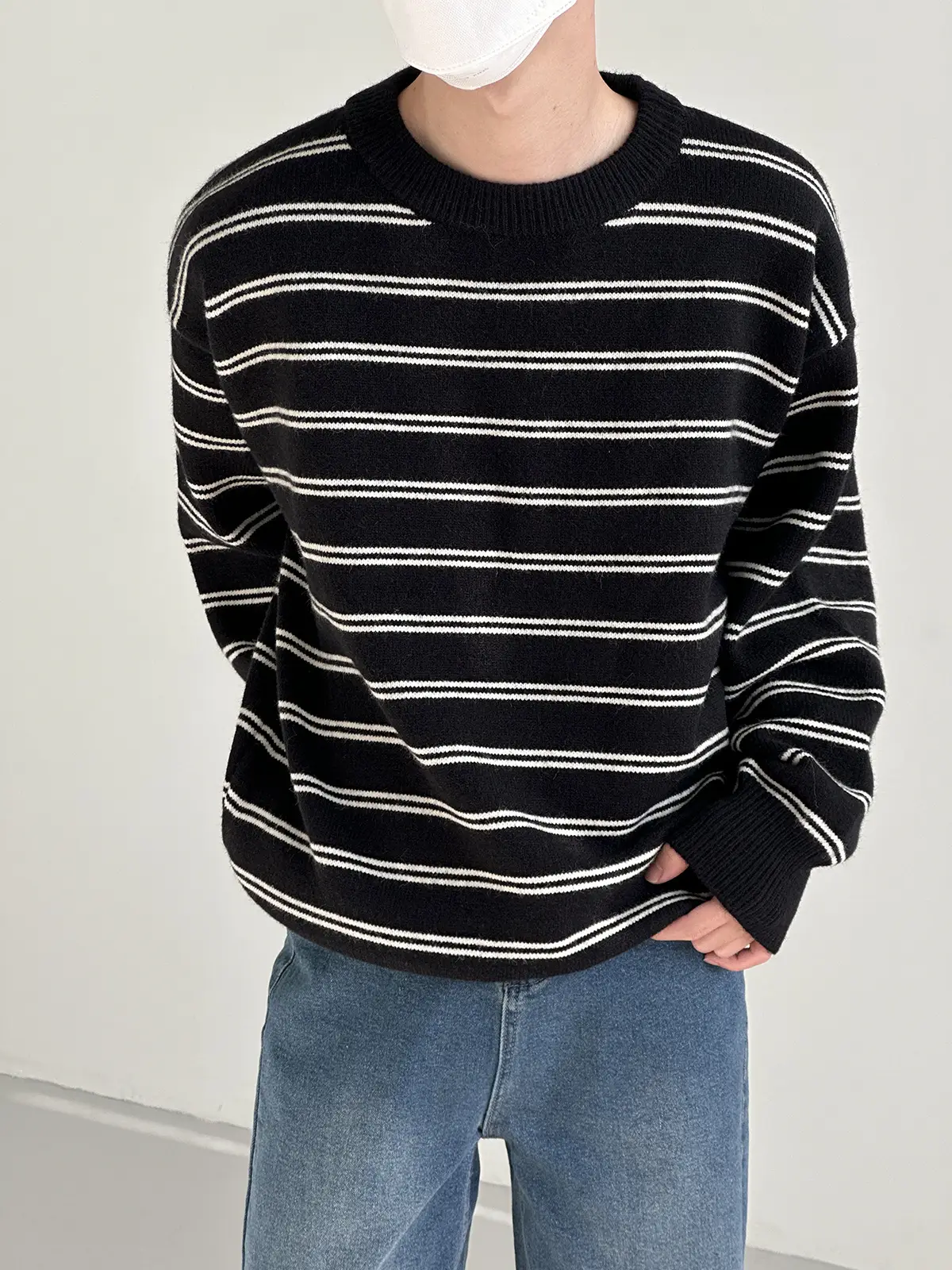Korean Style Striped Crewneck Sweater for Boys — feature 6