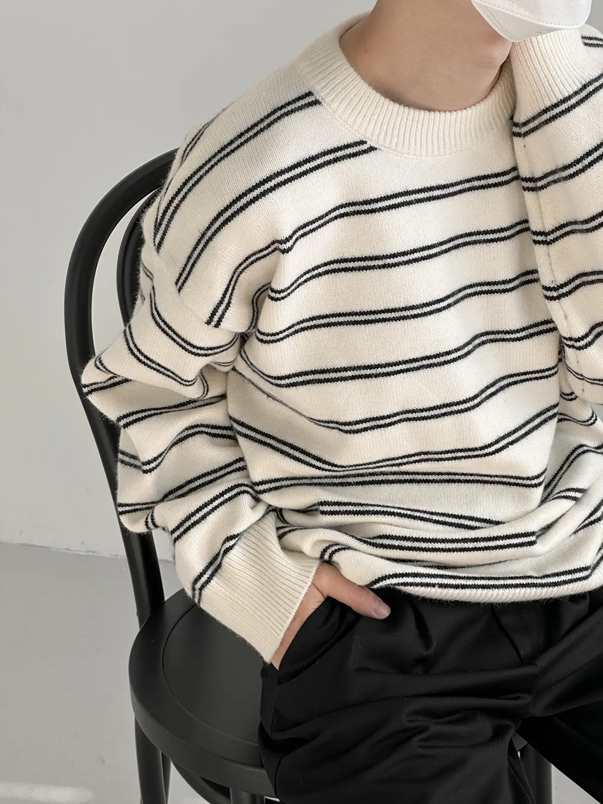 Korean Style Striped Crewneck Sweater for Boys — feature 9
