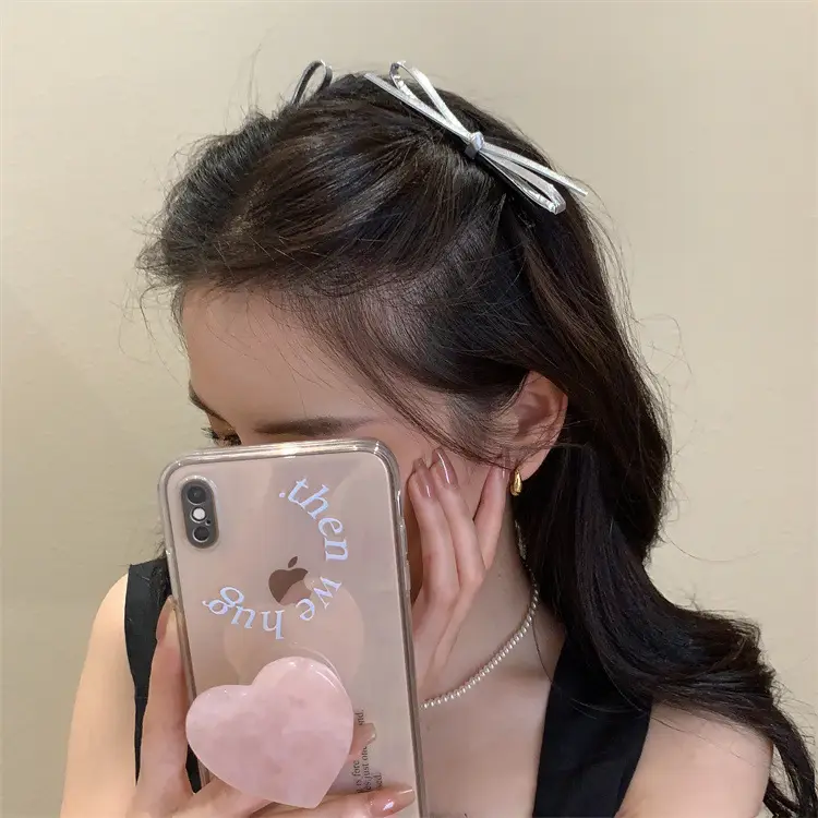 Gold Leather Bow Hairpin for Women — feature 10