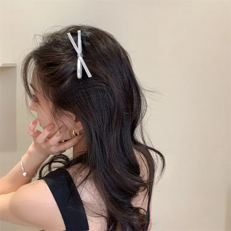 Gold Leather Bow Hairpin for Women — feature 13