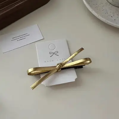2# gold-leather cross clip