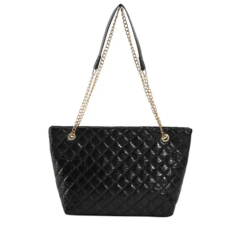 Glossy Rhombus Embroidery Tote Bag Pink 2023 - Image 11