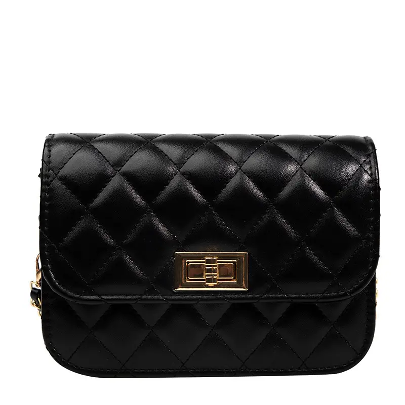 Black Rhombus Chain Shoulder Bag for Women - Image 9