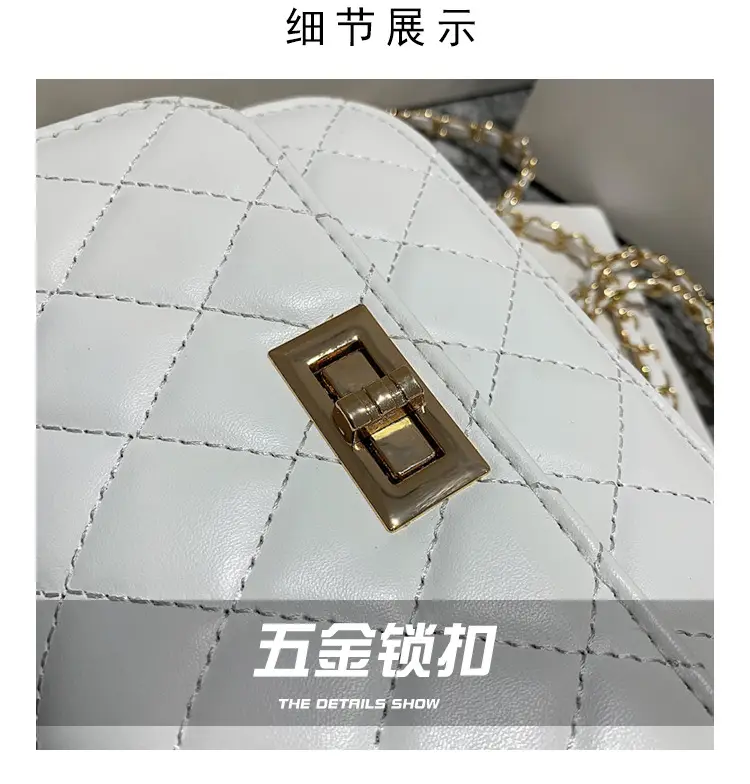 Black Rhombus Chain Shoulder Bag for Women — feature 3