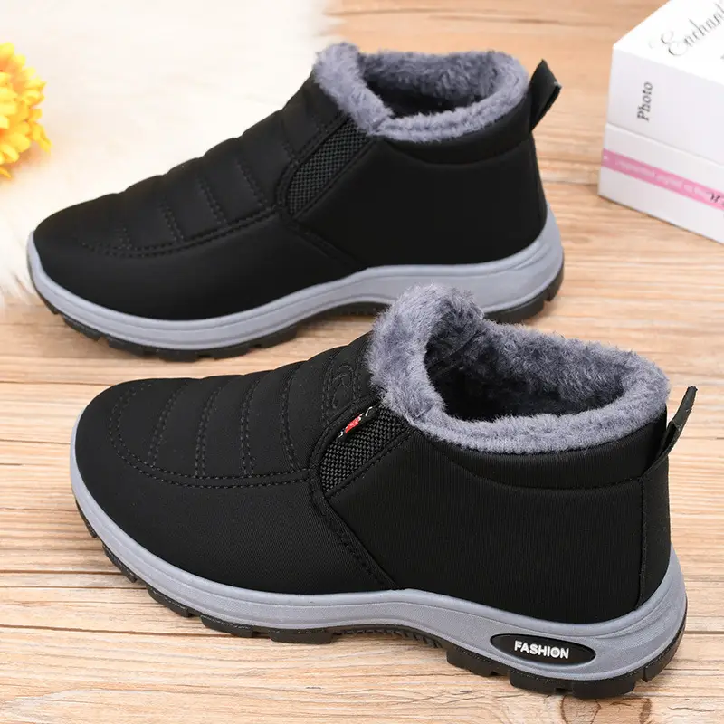 Men Women Fleece Lined Cross-border Snow Boots Black - Image 7
