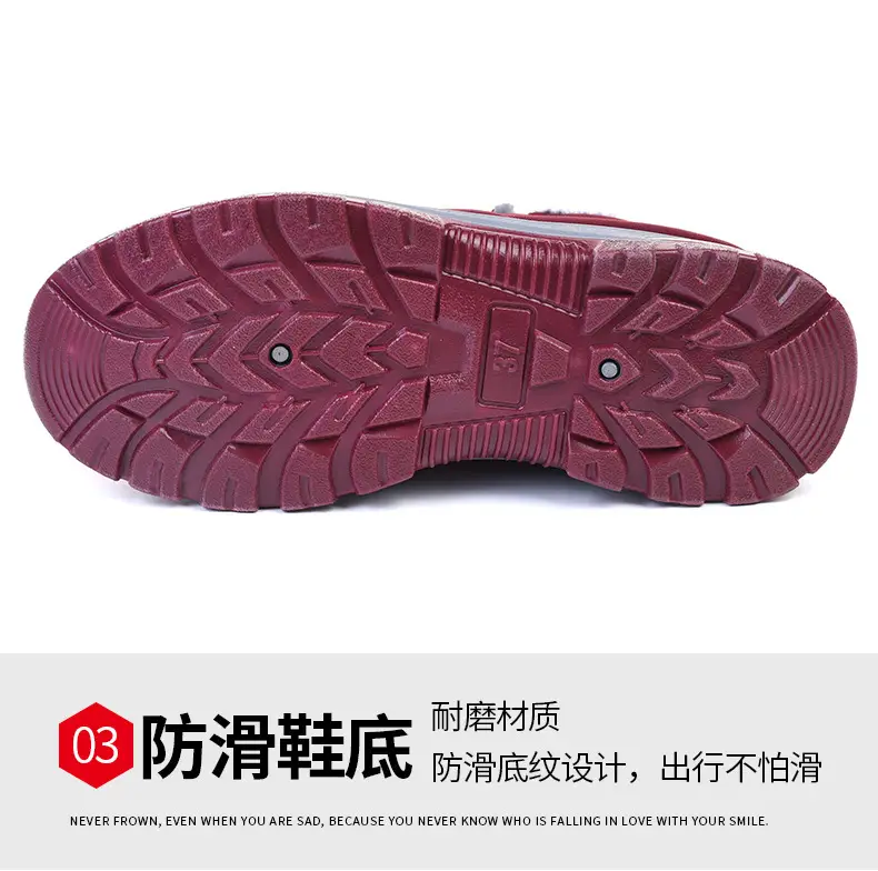 Men Women Fleece Lined Cross-border Snow Boots Black β feature 10