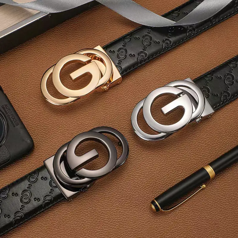 Men's Genuine Leather GG Logo Belt with Automatic Buckle β feature 1