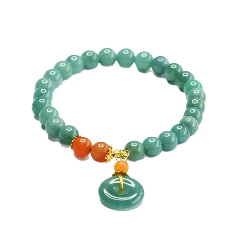 Guan Yu Jadeite Bracelet with Safety Pendant - Image 5