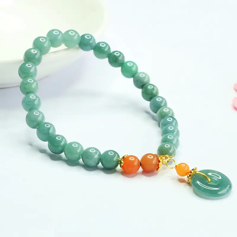 Guan Yu Jadeite Bracelet with Safety Pendant ā feature 10