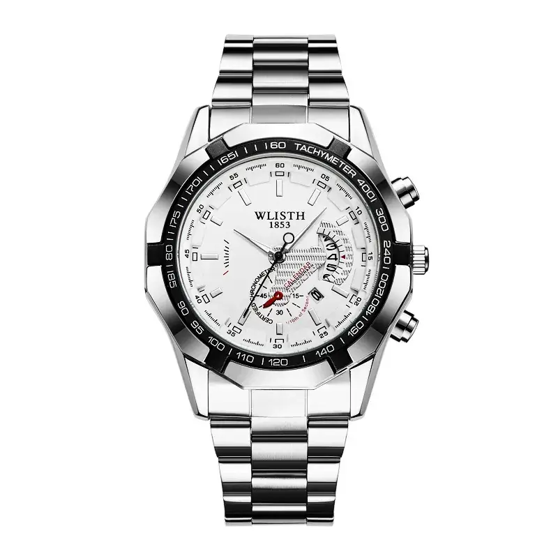 Men's Stainless Steel Chronograph Watch with Calendar & Luminous Dial - Image 2