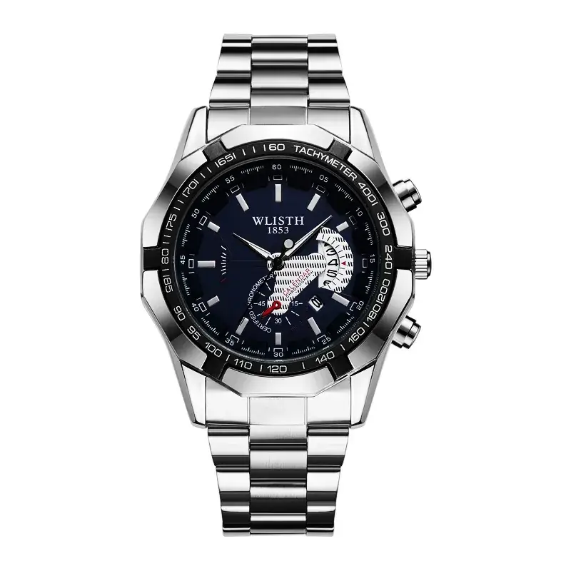Men's Stainless Steel Chronograph Watch with Calendar & Luminous Dial - Image 4