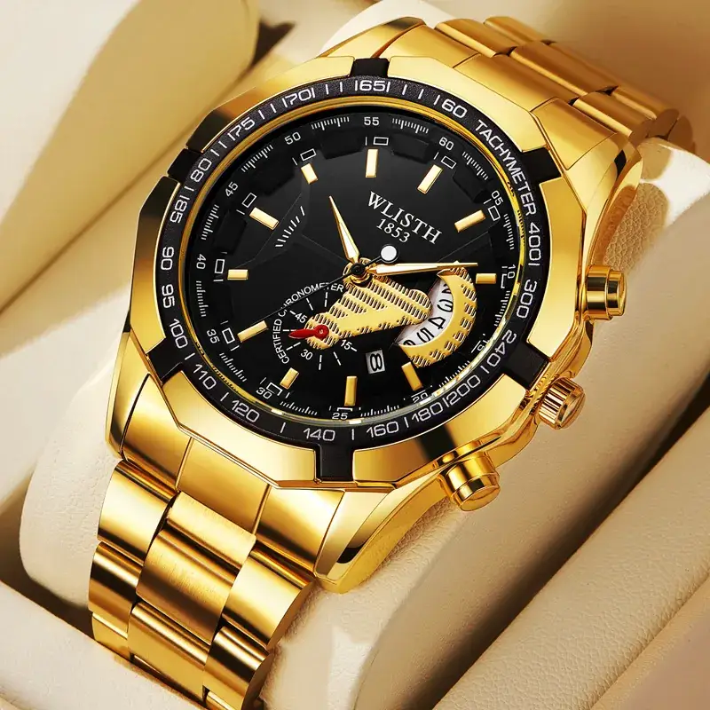 Men's Stainless Steel Chronograph Watch with Calendar & Luminous Dial - Image 7