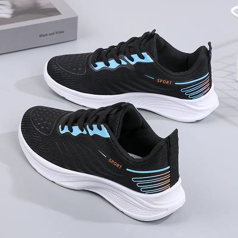 Women's 2025 Breathable Mesh Running Shoes White Pink - Image 6