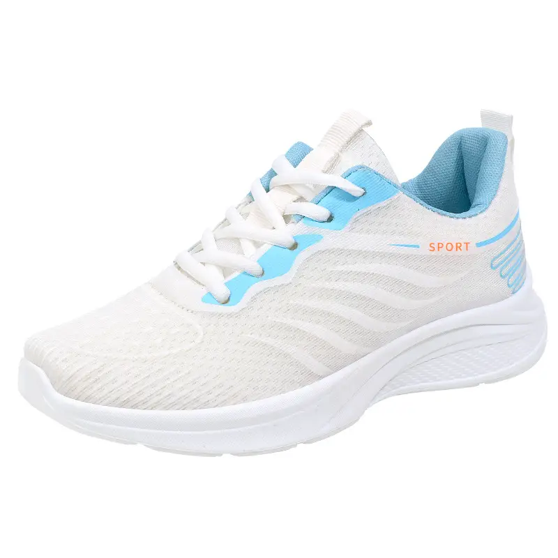 Women's 2025 Breathable Mesh Running Shoes White Pink - Image 8