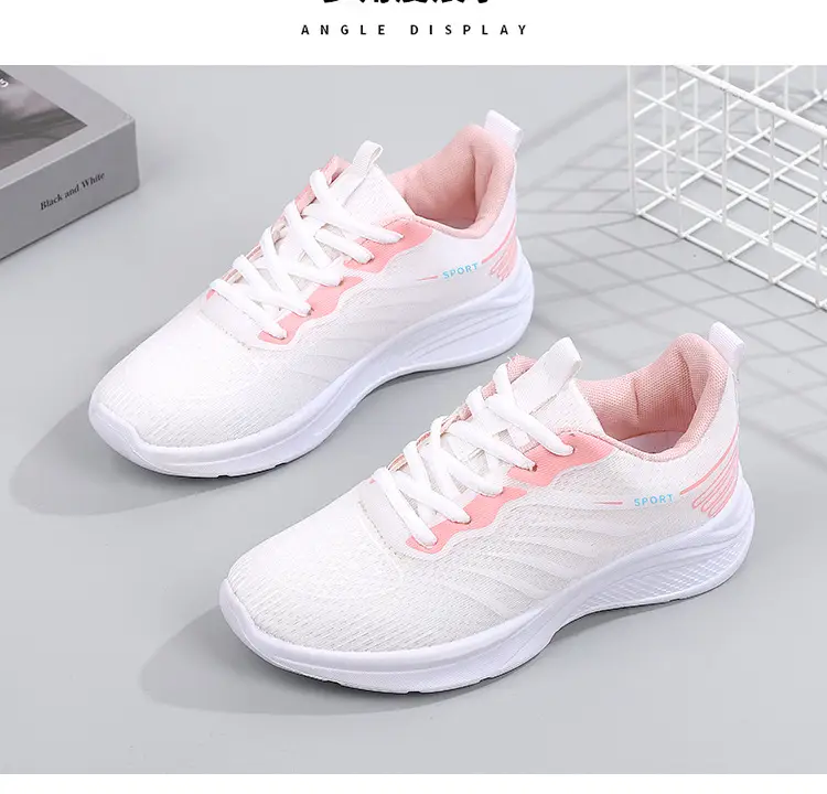 Women's 2025 Breathable Mesh Running Shoes White Pink โ feature 21